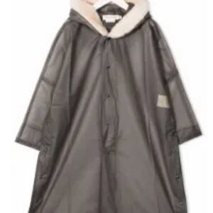 Andorine kids Oversized Hooded Rain Poncho with Contrast Collar